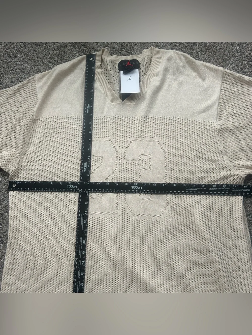 Nike Air Jordan Knit Jersey Brown Sail Linen Mens XL Jacquard V-Neck HQ0766-203